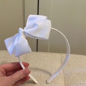 Gross gain Ribbon White Bow Headband Girls OS